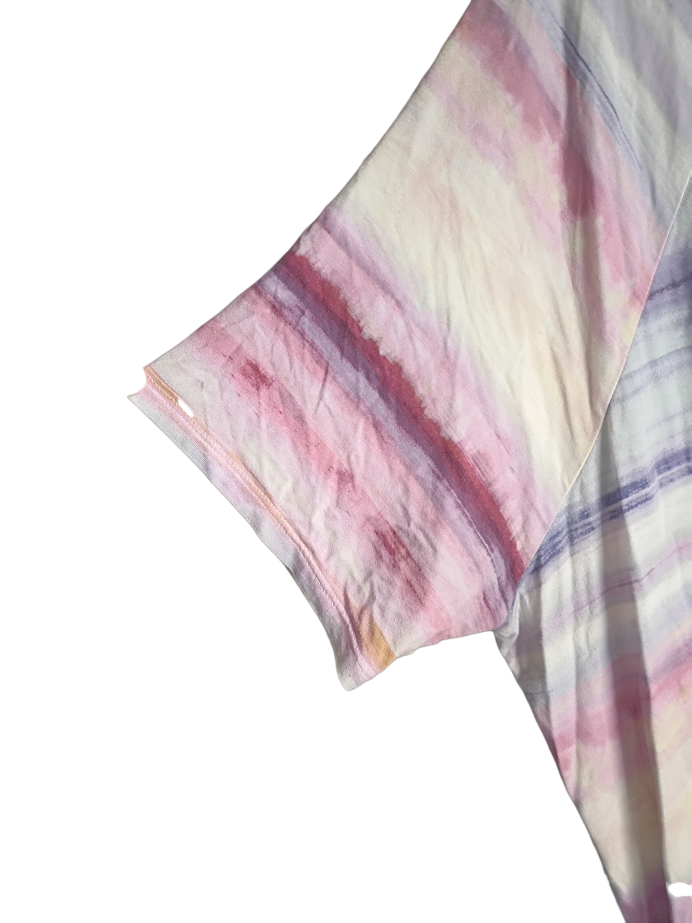 Torrid Asymmetrical Pastel Striped Boatneck Top - Pink, Purple, Cream Size 1X - Picture 3 of 5